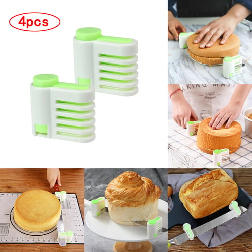 2Pcs 5 Layers Kitchen DIY Cake Bread Cutter Leveler Slicer Cutting Fixator Tools 