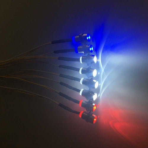 LED 8 Lights 4 White 2 Red 2 Blue 5mm for 1/10 1/8 Traxxas TRX4 Axial SCX10 D90 