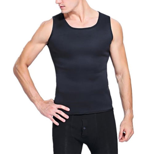 Mens Neoprene Sauna Thermo Sweat Body Shaper Waist Trainer Slimming Corset Vest 