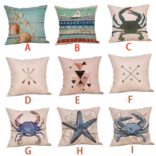 Cotton Linen Square Home Decorative Throw Pillow Case Sofa Waist Cushion Cover 