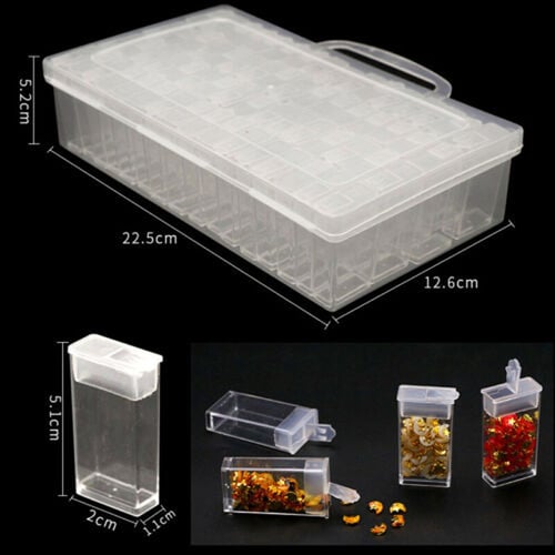 Glass Beads Grid Storage Box Case