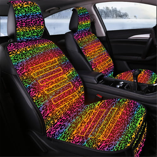 Printed Leopard Print Car Seat Cover Heated Cushion Driving Position Plush S Reviews Zoodmall - Blue Leopard Print Car Seat Covers