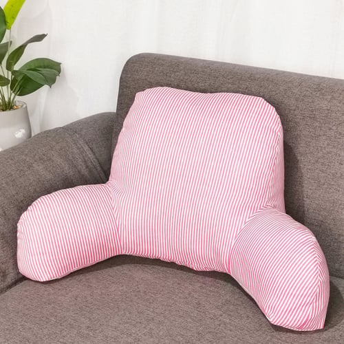 Plush Big Backrest Reading Rest Pillow Lumbar Support Chair Cushion with Arms A 