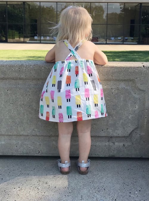 Kids Baby Girls Cartoon Ice Cream Straps Tutu Dress Summer Casual Backless Princess Dresses