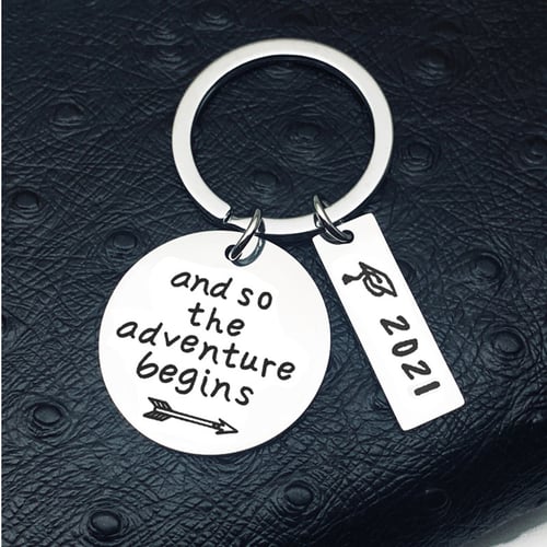 Class of 2020 School Keychain Keyring Memorial Graduation Gift Stainless Steel 