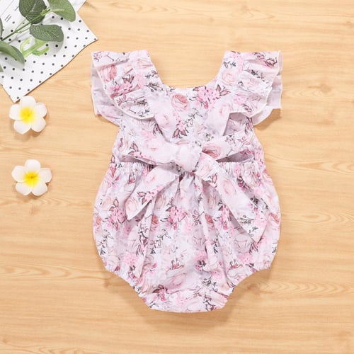 Newborn Infant Kids Baby Girls Floral Romper Jumpsuit Outfit Playsuit Clothes 