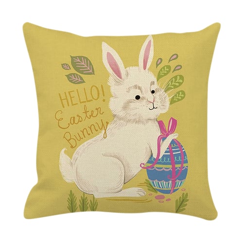 Easter Animal Rabbit Printed Linen Pillow Case Cushion Cover Sofa Home Decor
