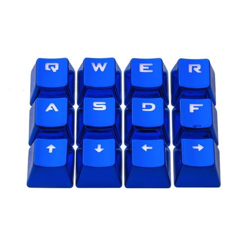 PBT keycap Mechanical Keyboard Metal Blue electroplated keycap Blue 