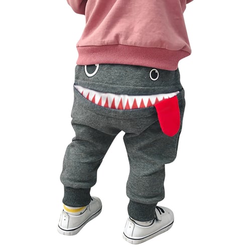 Toddler Baby Kids Boys Girls Cartoon Shark Tongue Harem Pants Trousers Pants . 