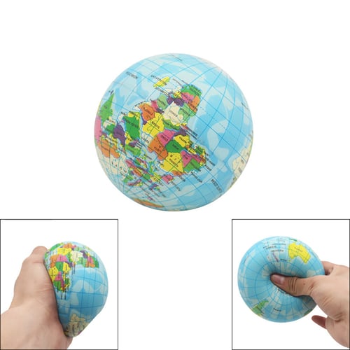 Latest Stress Relief World Map Foam Ball Atlas Globe Palm Ball Planet Earth Ball 