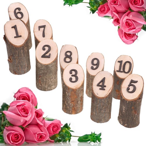 Rustic Wooden Hanging Ornament Wedding Table Home Decoration 1-10 Numbers 