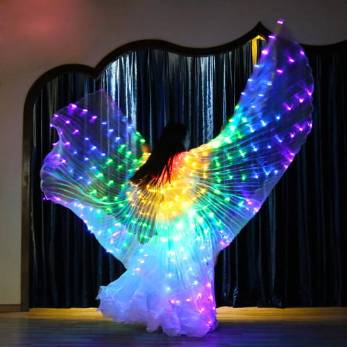 Flashing LED ISIS WINGS auto change color 300 lights more brighter Belly Dance 