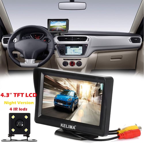 4.3" TFT LCD Car Rear View System Monitor+Night Vision Backup Reverse Camera Kit 