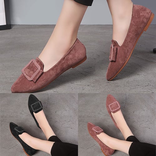 Fashion Shoebox Womens Platform Shoes Suede Cow Leather Slip On Loafers Fashion Sneakers