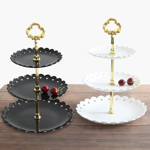 Round 3 Tiers Cupcake Stand Cake Dessert Wedding Event Party Display Tower Plate 
