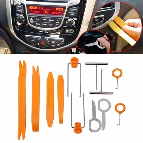12pcs Car Door Clip Panel Dash Radio Moulding Audio Removal Pry Trim Tools Kit