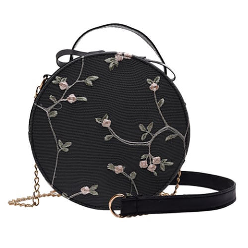Diagonal Women Fashion Handbag Korean Small Phone  Shoulder Bag Lace Round 