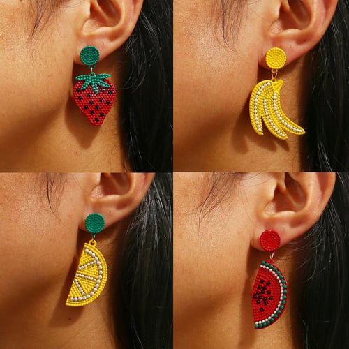 Orange Tetl earrings