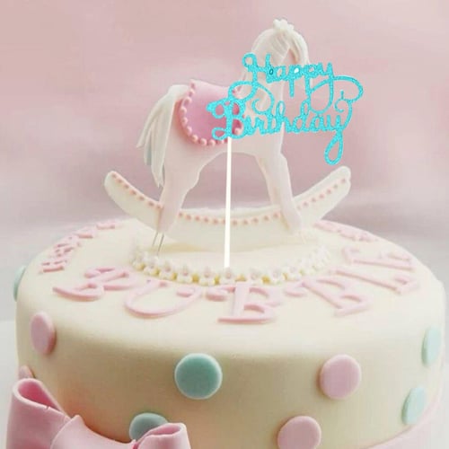 12Pcs Glitter Paper Happy Birthday Cake Topper Cupcake Dessert Decors Supplies