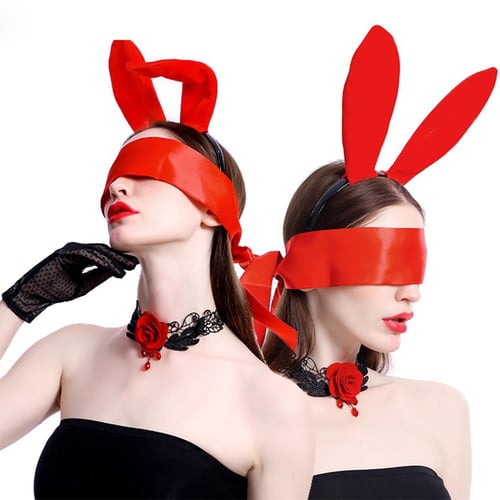 Reindeer Antlers Ears Headband Choker Tail Wrist Cuffs Costume Accessory Set 