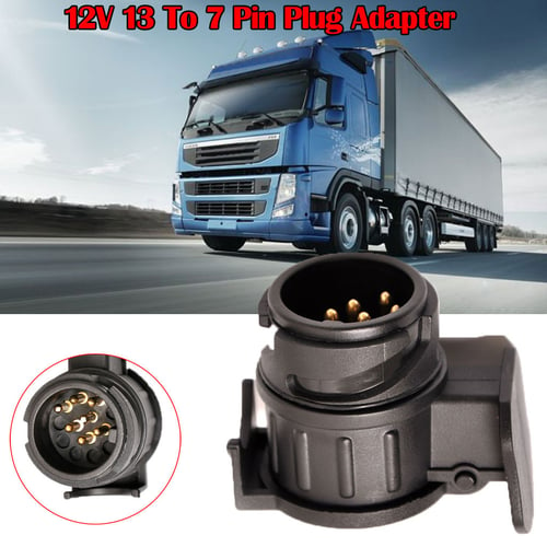 12V 13 To 7 Pin Plug Adapter Electrical Converter Truck Trailer Connector