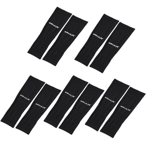 5 Pairs Black Cooling Arm Sleeves Cover UV Sun Protection Basketball Sport 