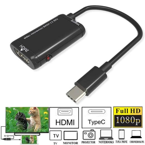 USB-C Type C to HDMI Black Adapter USB 3.1 Cable For MHL Android Phone Tablet TV