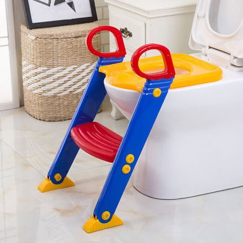 Trainer Toilet Potty Seat Chair Kids Toddler With Ladder Step Up Training Stool