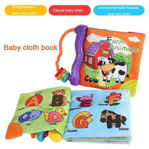 1PC Durable Soft Cloth Baby Intelligence Development Learn Picture Cognize Book 