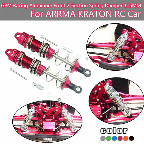 GPM Alum Front Double Section Spring Dampers 115mm Grn Kraton/Outcast/Notrios 
