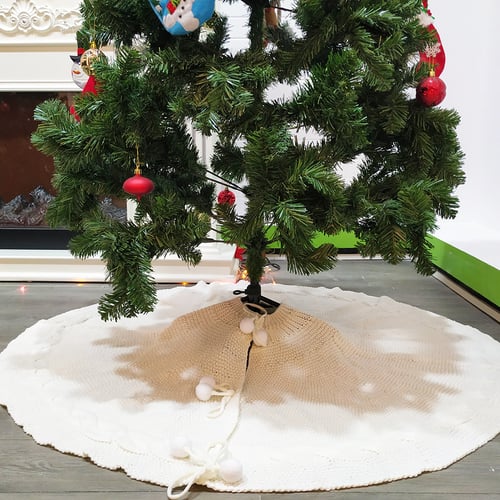 Luxury Christmas Tree Skirt Faux Fur Home Xmas Floor Decor Ornament Party 