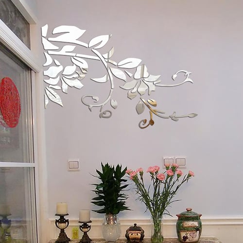 Creative Circle Ring Acrylic Mirror Wall Stickers 3D Home Room Decor Decals NEW