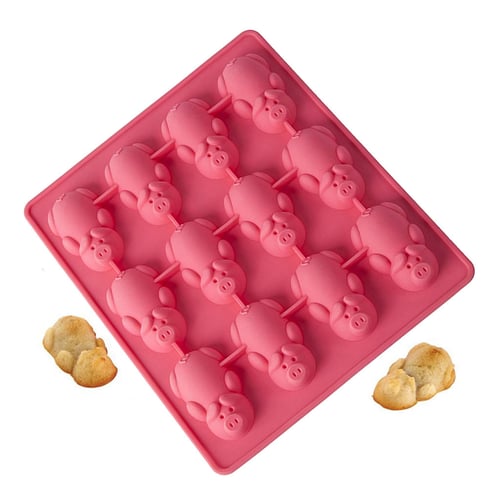 Little Pig Shaped Silicone Cake Baking Pink Mould Multifunction Snack Mould 
