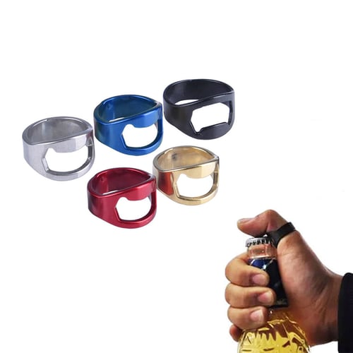 1PCS Stainless Steel Finger Thumb Ring Bottle Open Opener Bar Beer Tool Gifts .. 