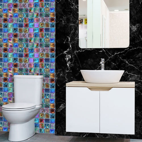 18PCS 3D Self-Adhesive Tile Sticker Kitchen Bathroom Wall Stickers Decors 