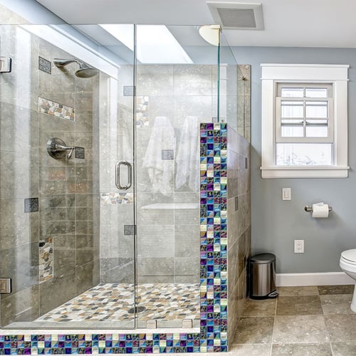 18pcs 3D Mosaic Self-adhesive Bathroom Kitchen Decor Home Wall Tile Stickers 