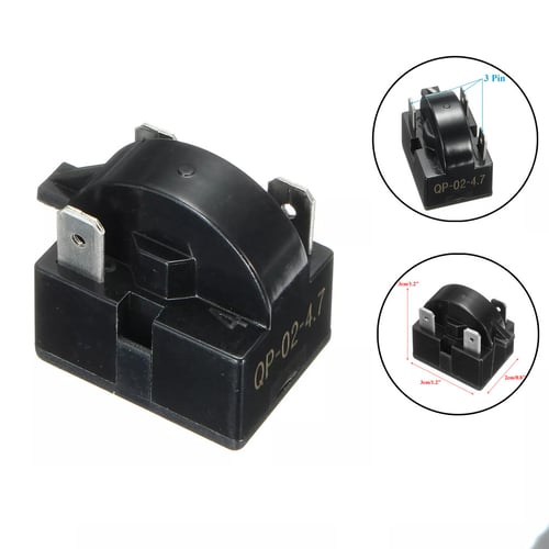 5Pcs QP-02-4.7 Refrigerator Start Relay PTC For Danby Chef Kenmore 4.7 Ohm 3Pins 