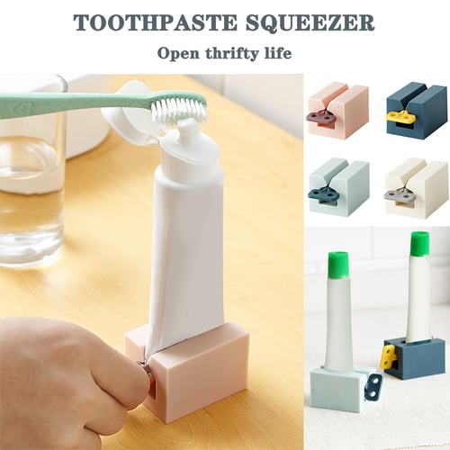 2 Pcs Plastic Toothpaste Tube Squeezer Easy Dispenser Rolling Holder Bathroom 