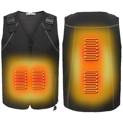 Electric Heated Vest Jacket Unisex USB Thermal Warmer Body Warm Up Heating Pad 