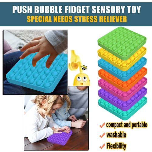 Push Bubble Fidget Sensory Toy Autism Special Needs Stress Reliever 