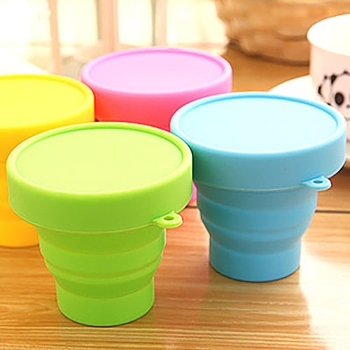 Candy Colors Travel Mug Folding Cup Telescopic Collapsible Soft Drinking Cup 