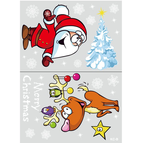 1Set Christmas Stickers Decals Christmas Decoration Home Window Wall Ornaments 