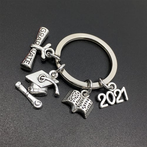 Class of 2021 School Keychain Keyring Memorial Graduation Gift Stainless Steel 