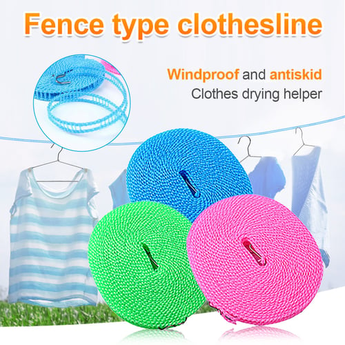 Nylon Hanging Rope Windproof Drying Rope Clothes Hangers Plastic 5M Easy To Use 