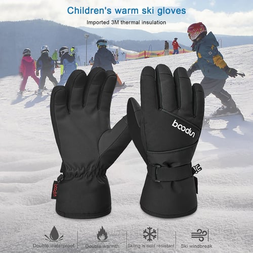 Kids Windproof Waterproof Winter Snow Gloves Cartoon Thermal Warm Ski Mittens 