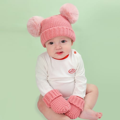 2 Pcs/set Newborn Baby Cap Glove Set Kids Infants Anti-scratch Gloves Hat Gifts 