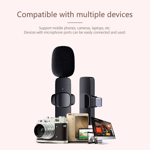 ZMALL Wireless Lavalier Microphone Portable Audio Video Recording Mini Mic  for IPhone Android Youtubers Facebook Live Broadcast Gaming - buy ZMALL Wireless  Lavalier Microphone Portable Audio Video Recording Mini Mic for IPhone