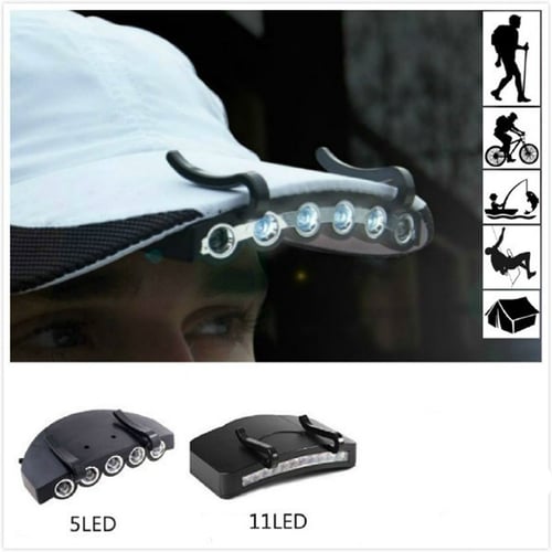 Hiking Camping Super Light Clip-on COB LED Cap Hat Light Headlamp Headlight New 
