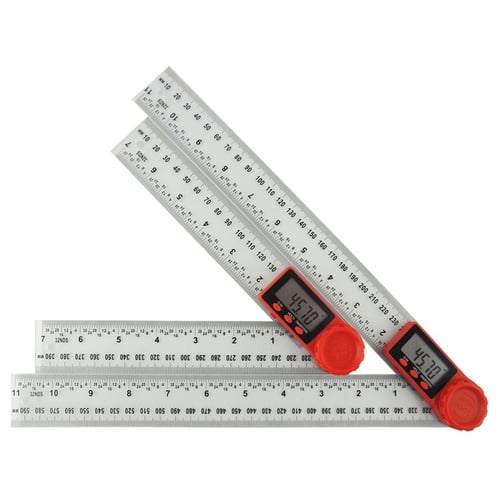 2 In 1 8'' Electronic LCD Digital Angle Finder Protractor Ruler Goniometer Tool# 