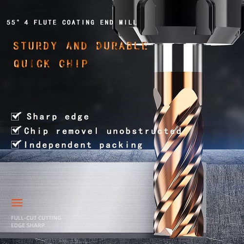 Steel Alloy Carbide Endmill Cutting Milling Cutter 4 Flute Mill Machine Tools 